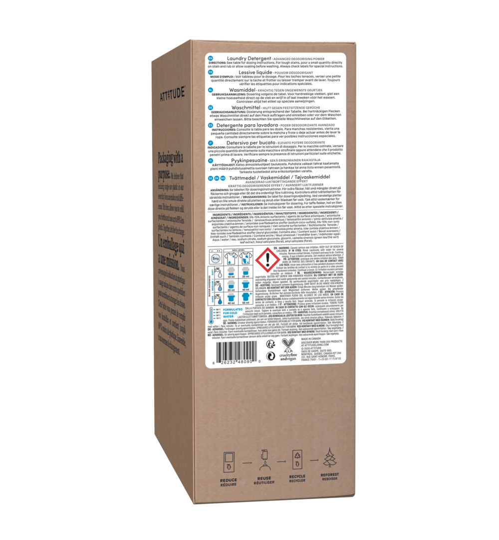 Attitude Nature+ Bulk2Go Vloeibaar Wasmiddel 160 Beurten Wild Flowers (4000 ml)