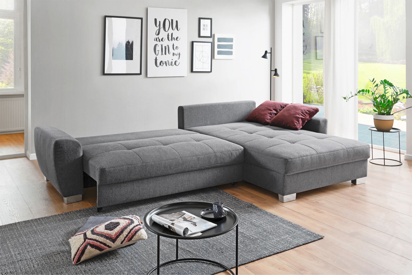 Ecksofa Harry, Stellmaß ca. 323 x 211 cm , Anthrazit