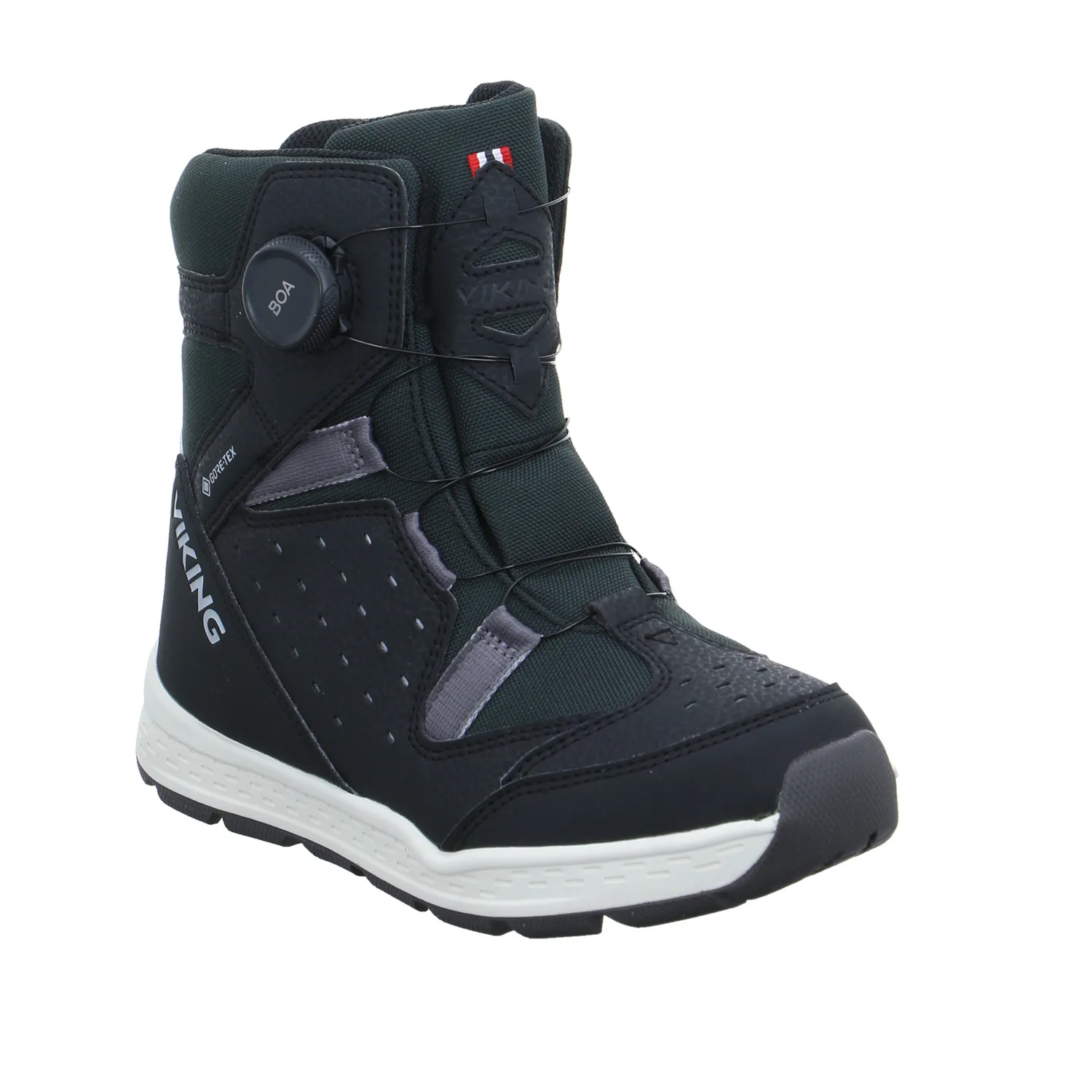 VIKING Jungen- Snowboot Membran Schwarz Textil  Unisex Schneestiefel