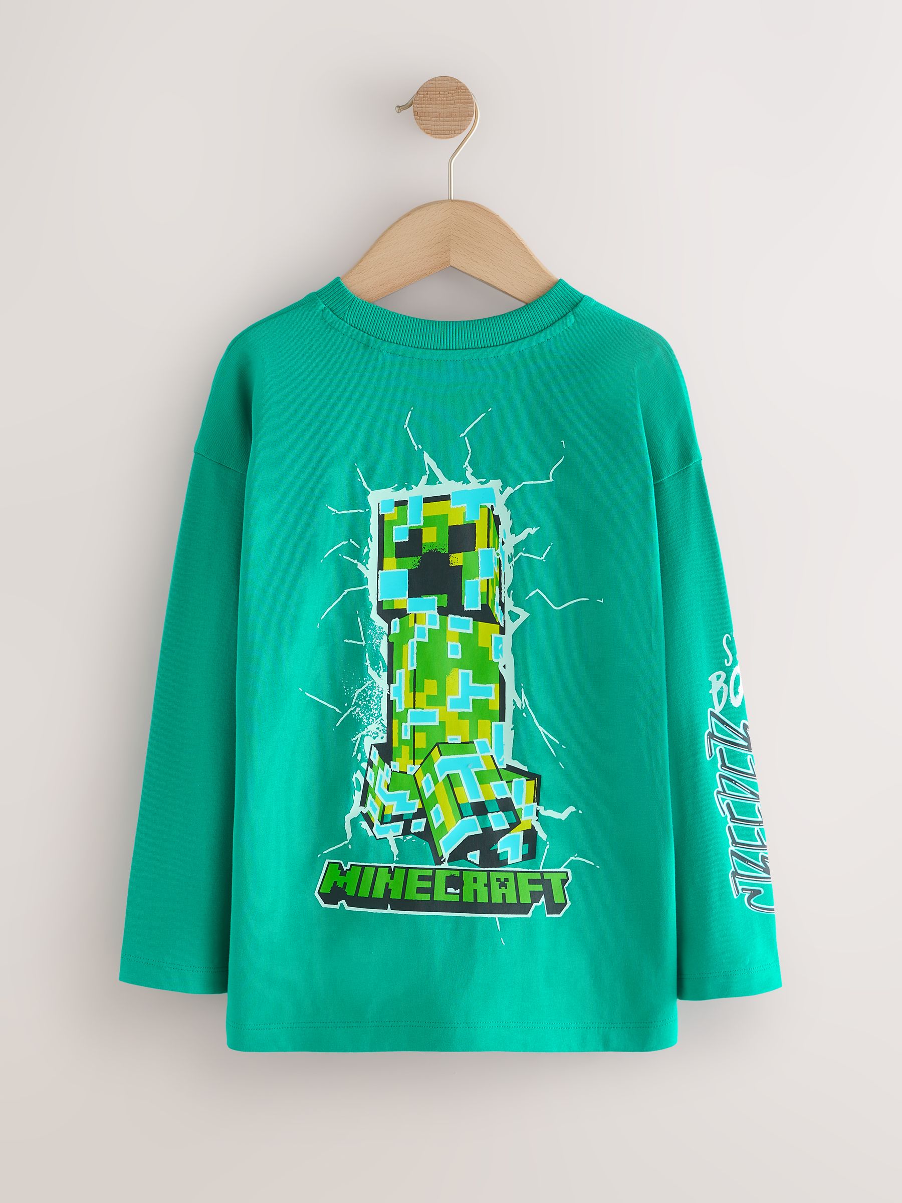 Groen - Minecraft T-shirt met lange mouwen (3-16jaar)