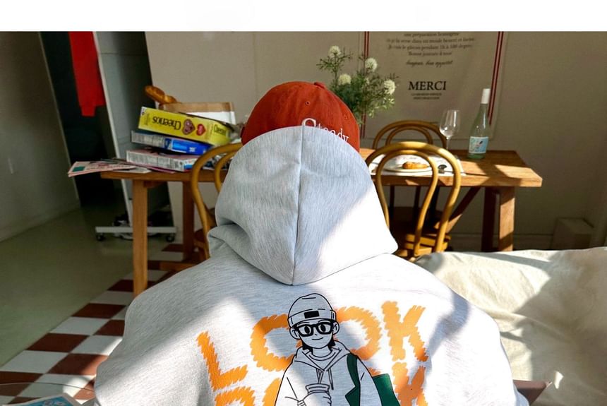 SeoulPop - Cartoon Print Loose-Fit Hoodie