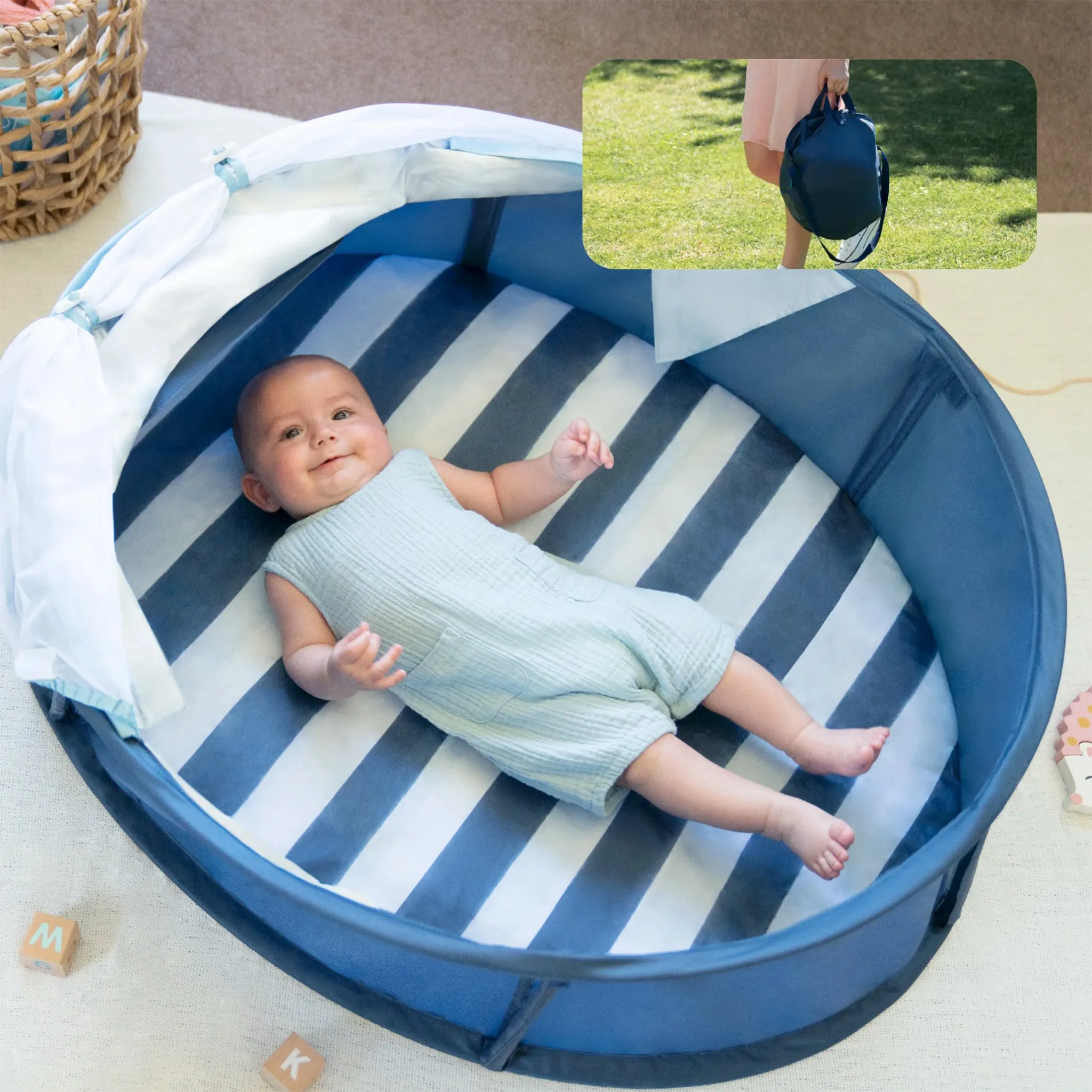 Babymoov Tente Anti-UV  Anti-Moustique Babyni - Marinière
