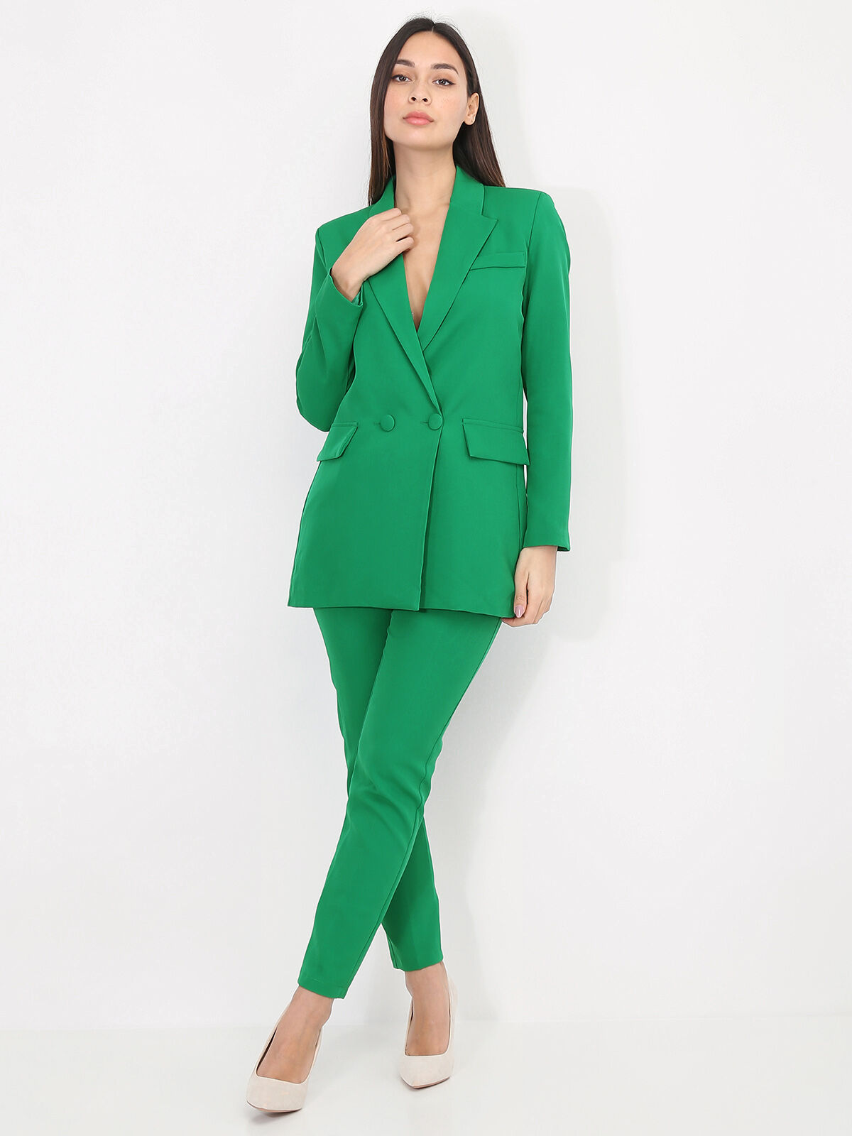 Ensemble tailleur droit- Vert