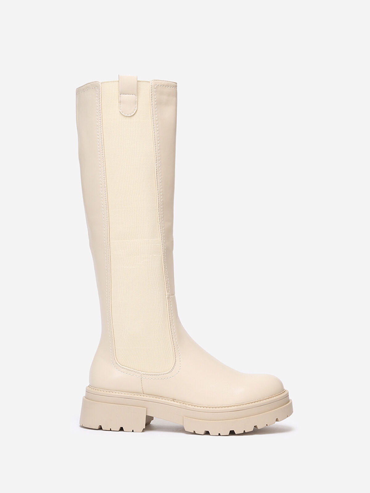 Bottes chelsea beiges à semelle crantée Beige- Beige