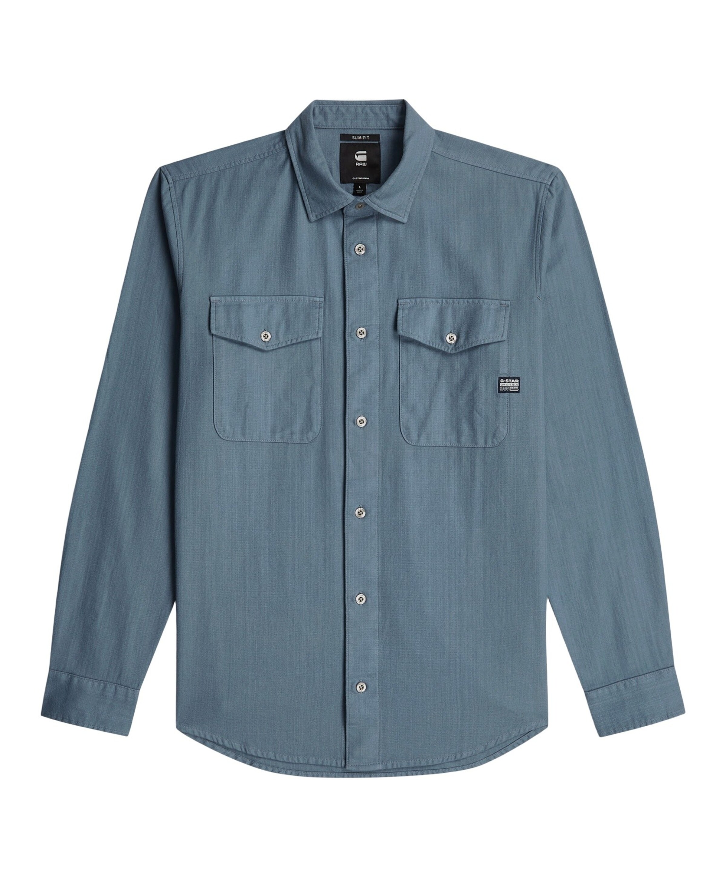 G-Star Raw Heren overhemd lange mouw grijs
