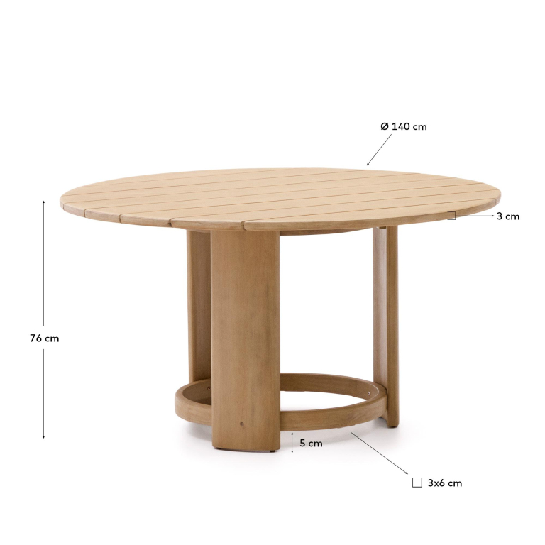 Kave Home Xoriguer eettafel Ø140 eucalyptus