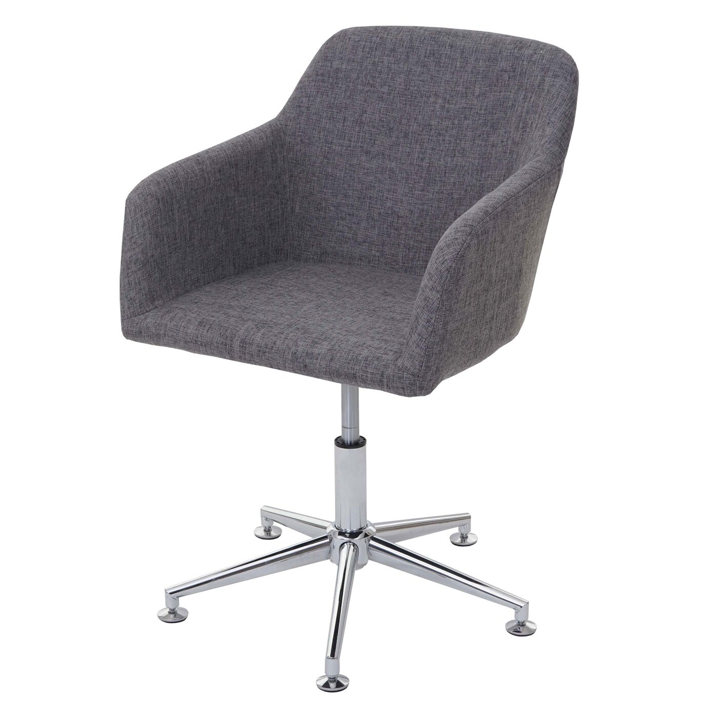 6er-Set Esszimmerstuhl MCW-A74, Drehstuhl Loungesessel, höhenverstellbar ~ Textil, grau