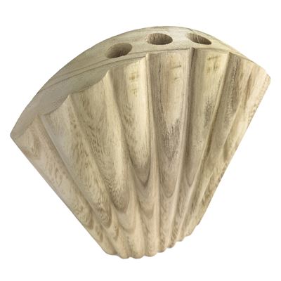 Vase en bois coquillage
