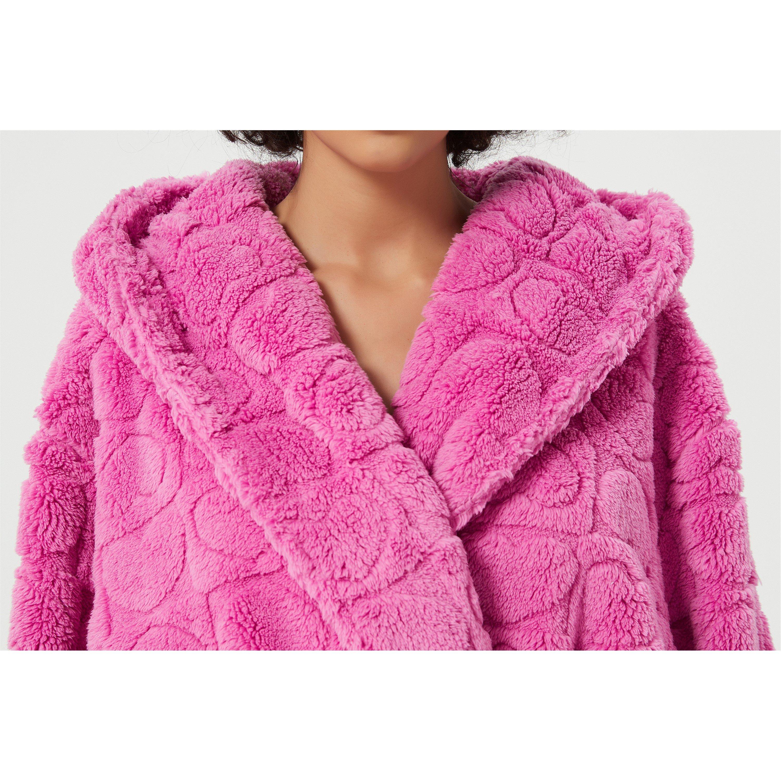 Linea Ladies Plain Fleece Dressing Gown