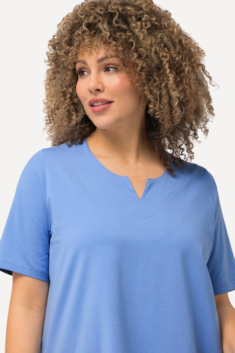 T-Shirt, A-Linie, Tunika-Ausschnitt, Halbarm