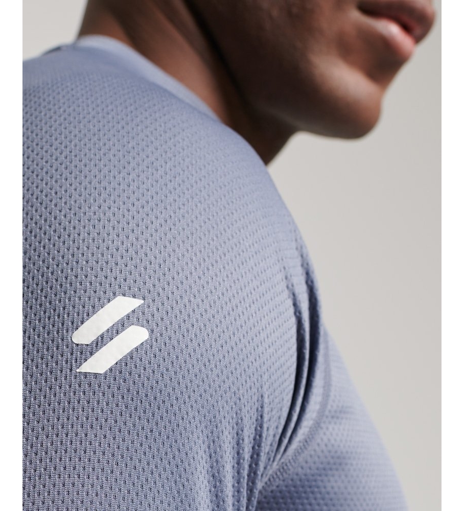 Camisa Superdry Train Collar, azul acinzentado
