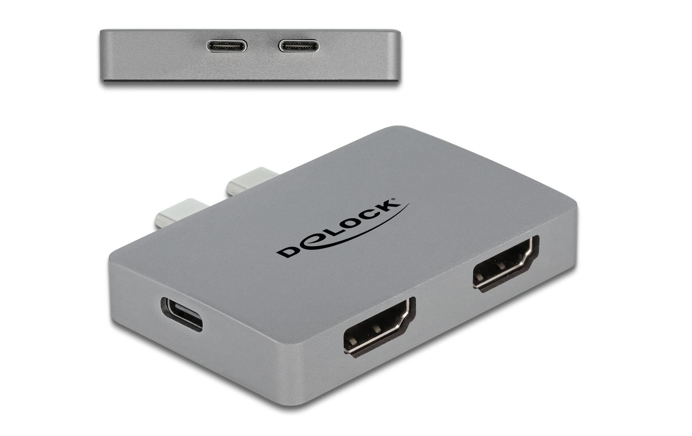 Adapter Thunderbolt 3 - HDMI/USB Type-CDelock Dual HDMI Adapter mit 4K 60 Hz und PD 3.0 für MacBook