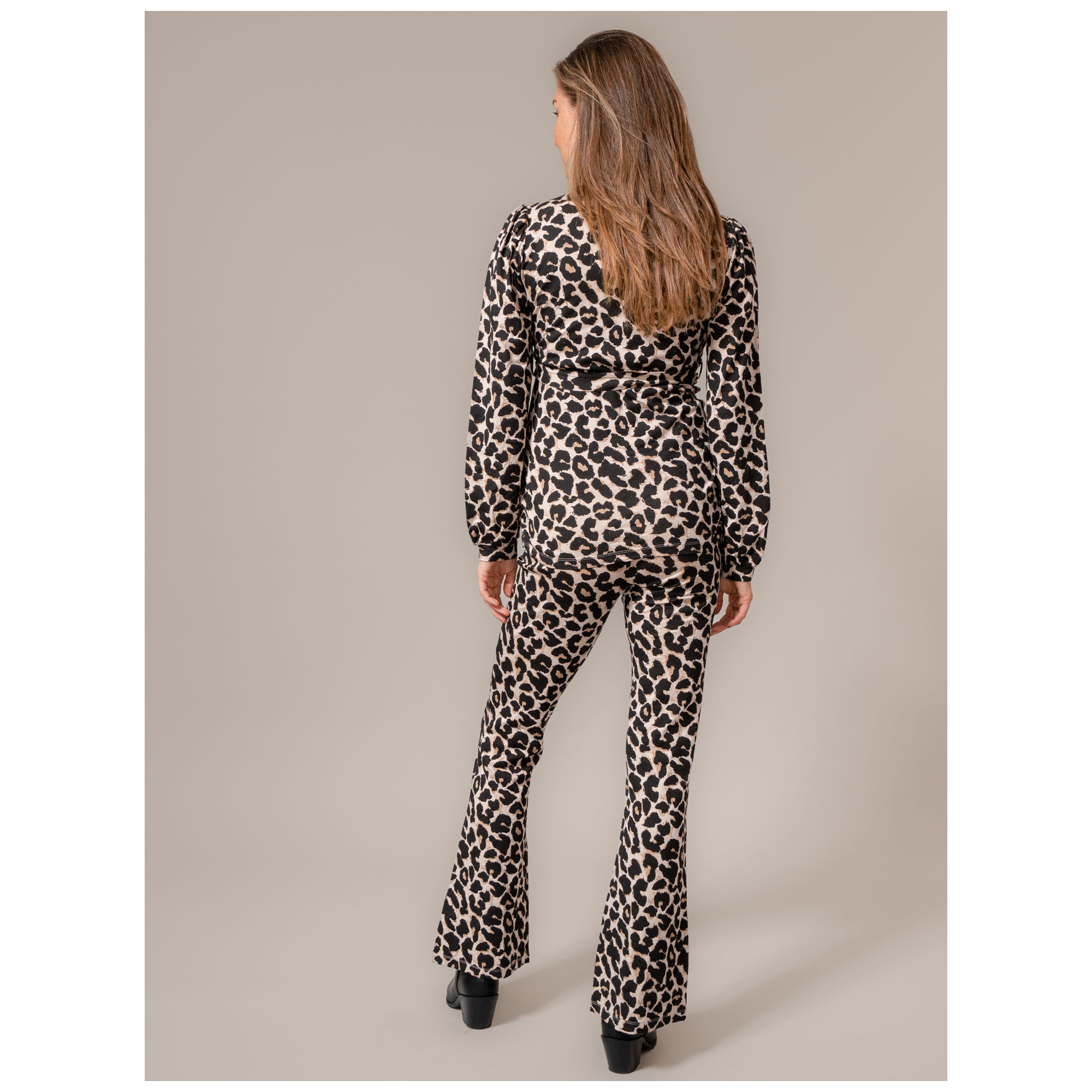 Prénatal zwangerschapsbroek lang dierenprint beige