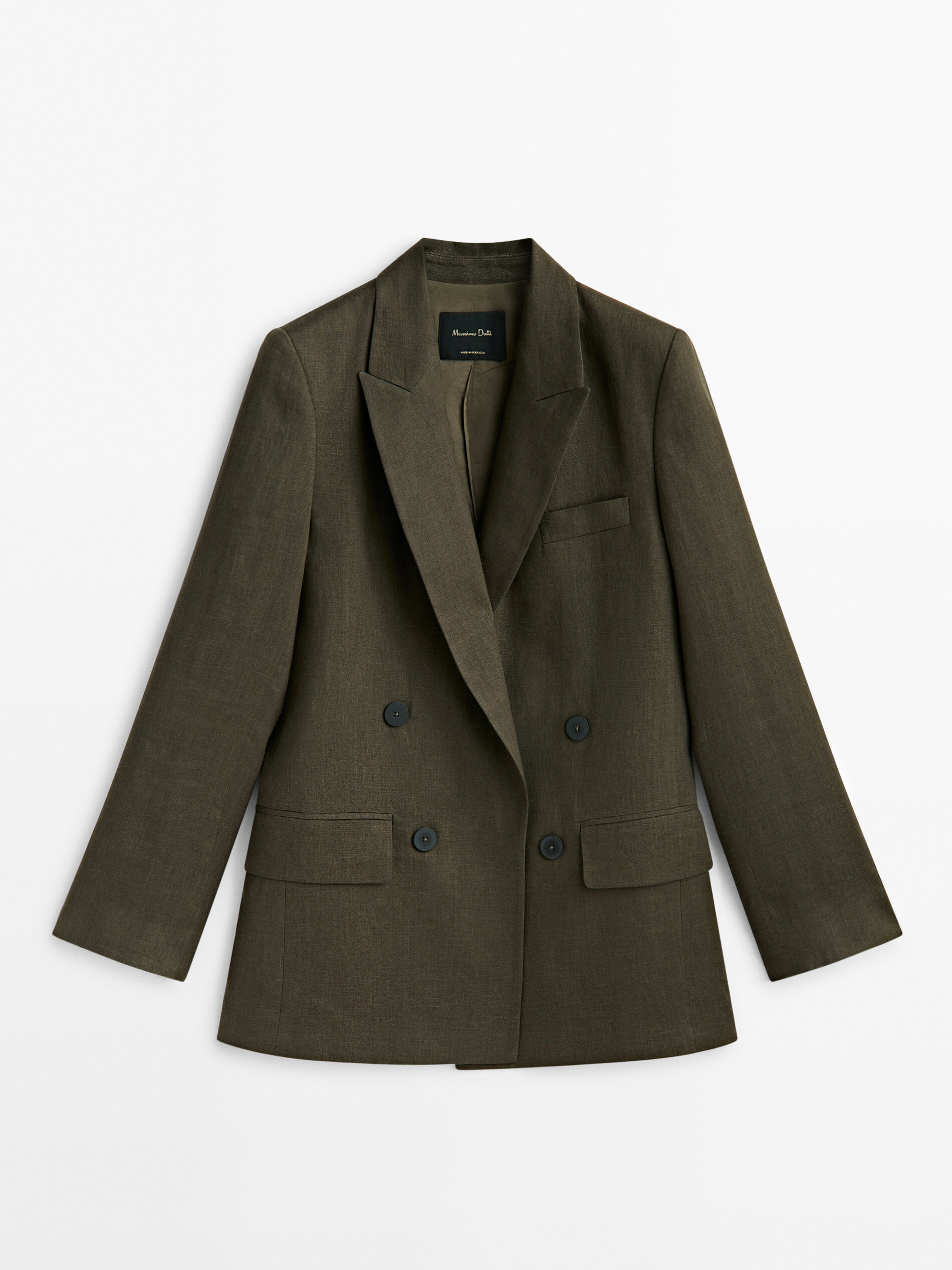 Traje Americana 100% linho cruce falso - GRIS