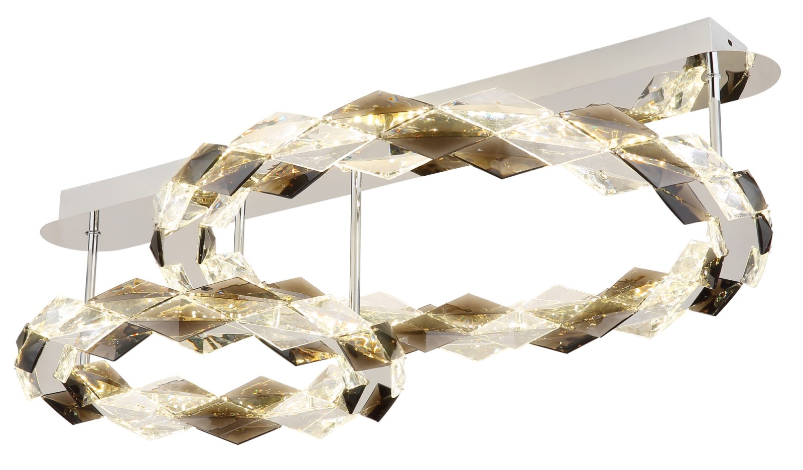 LED-Deckenleuchte - transparent-chromfarben - 80x24x55 cm