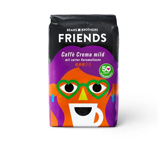 BEANS BROTHERS FRIENDS Caffè Crema Mild - 10x 500 g Ganze Bohne