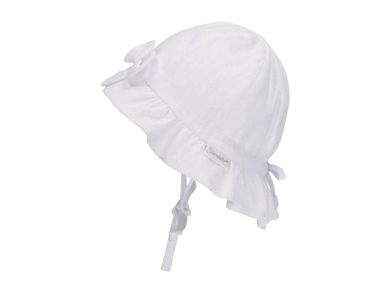 Sterntaler Sonnenhut mit Schleife Weiss Gr. 51 Hut für Mädchen mit Leinencharakter UV 50