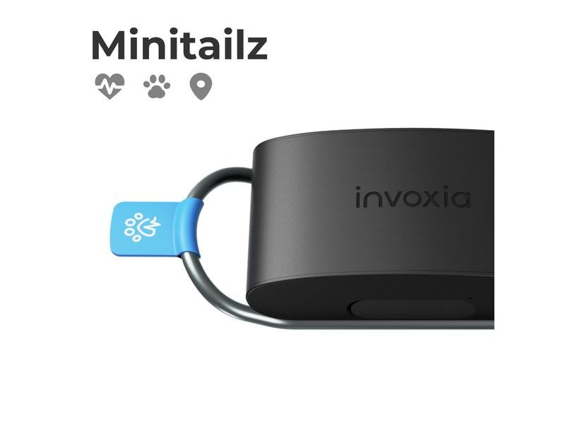 Invoxia GPS- und Gesundheitstracker Dog MiniTailz, schwarz Der fortschrittlichste GPS- und Gesundheitstracker für Hunde