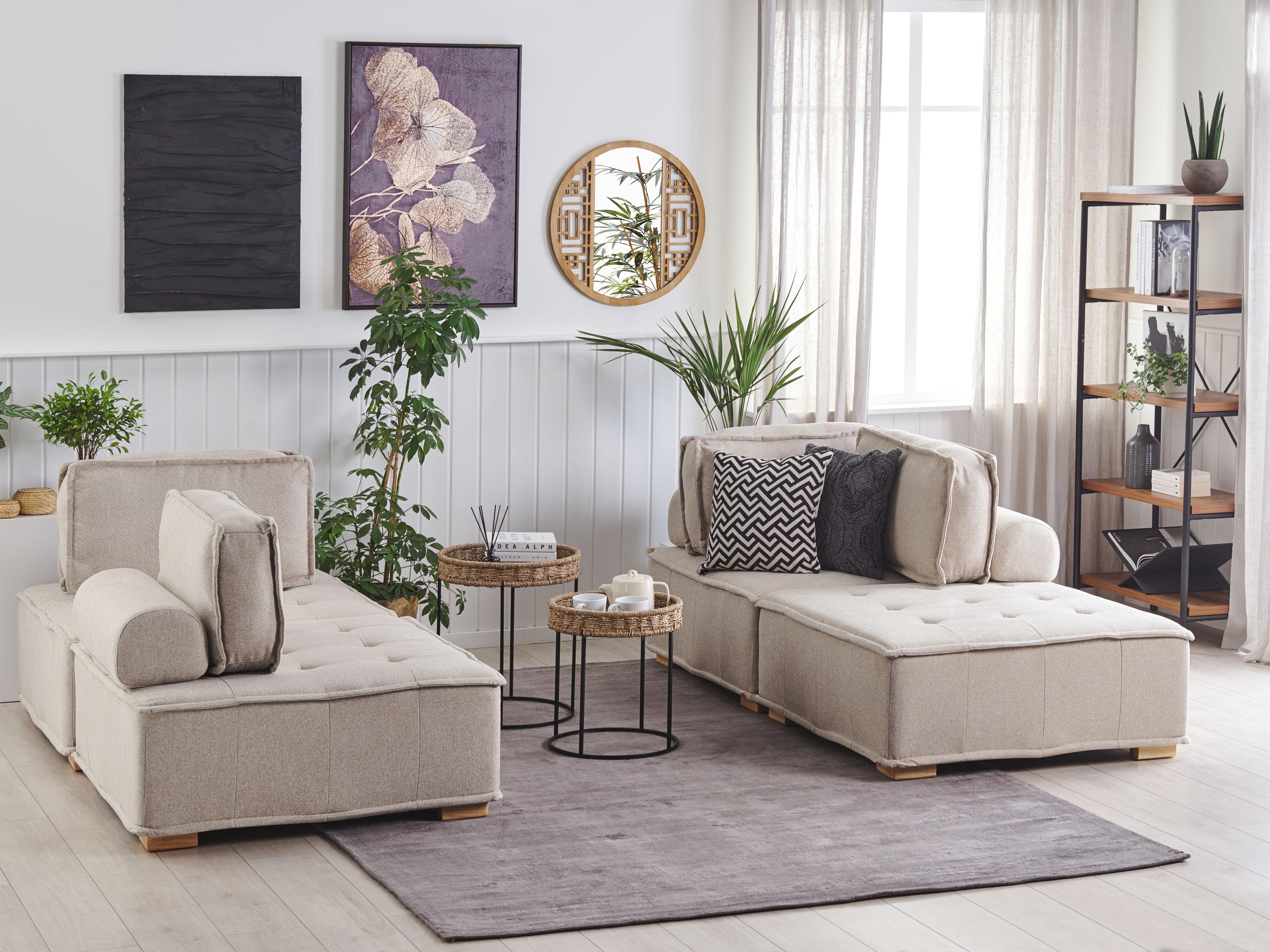 Modulaire bankenset 4-zits TIBRO Stof Lichtbeige