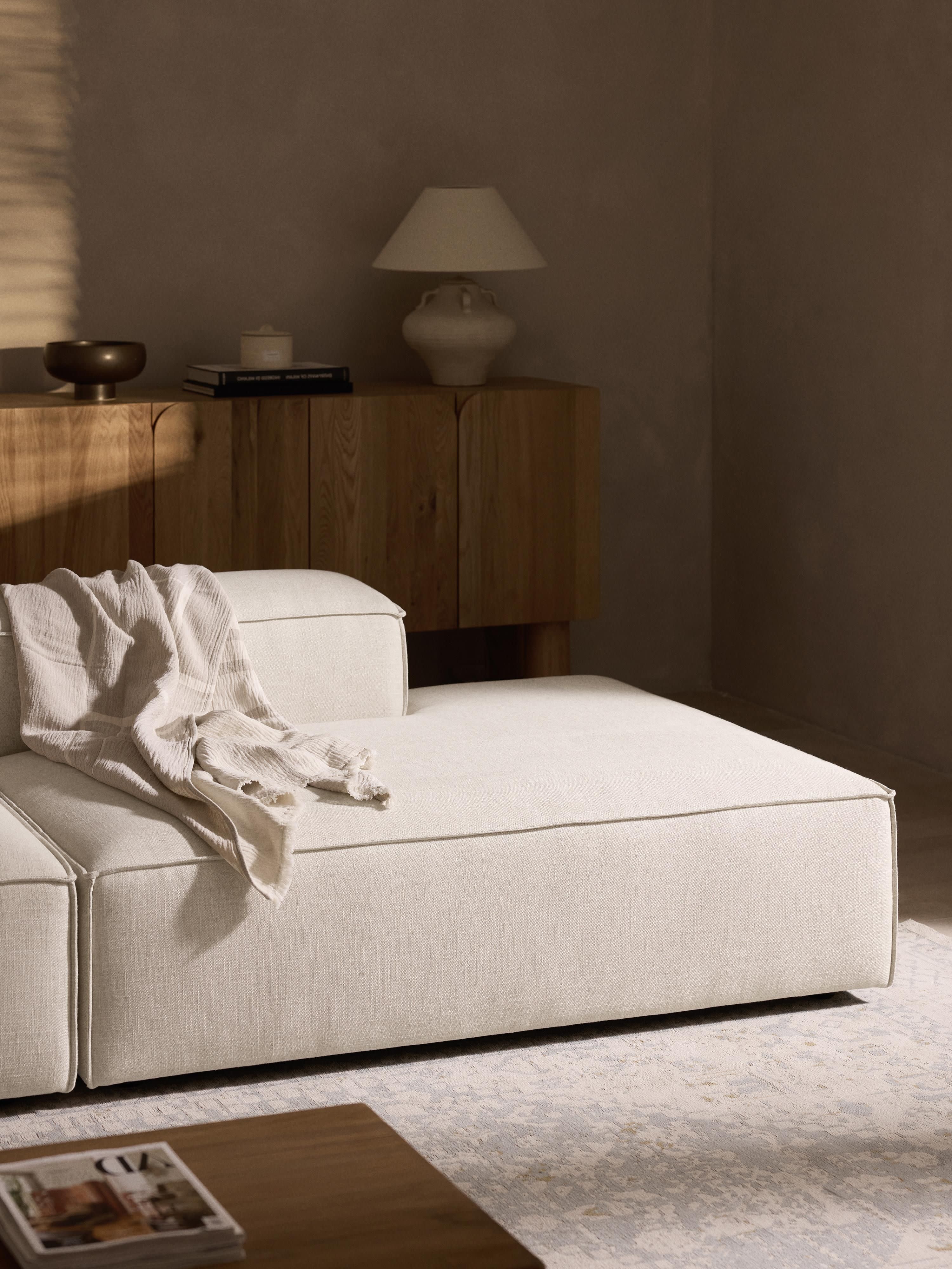 Chaise longue module Lennon van linnenmix