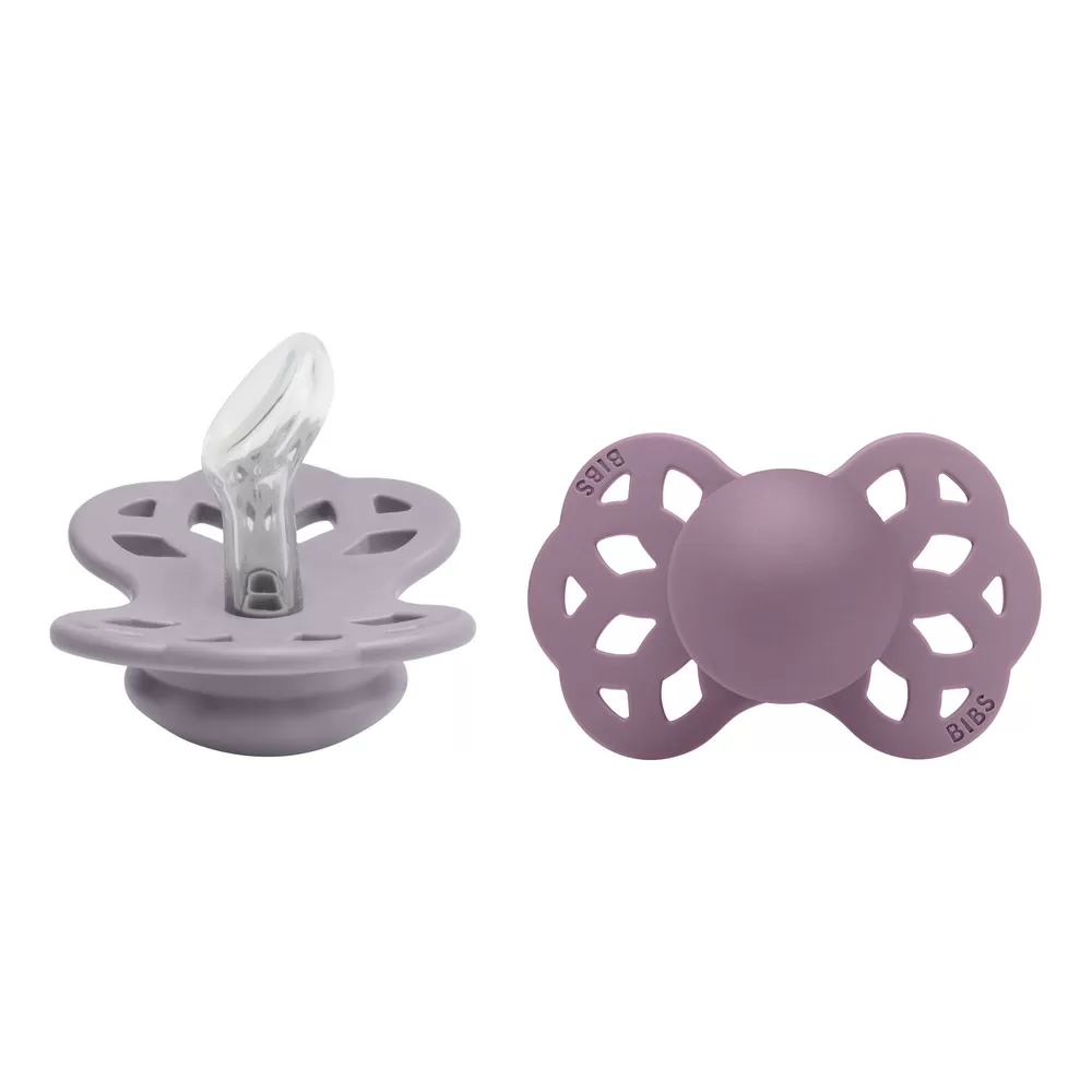BIBS Infinity Silicone Anatomisk Fossil Grey/Mauve 2 pak - Flere størrelser