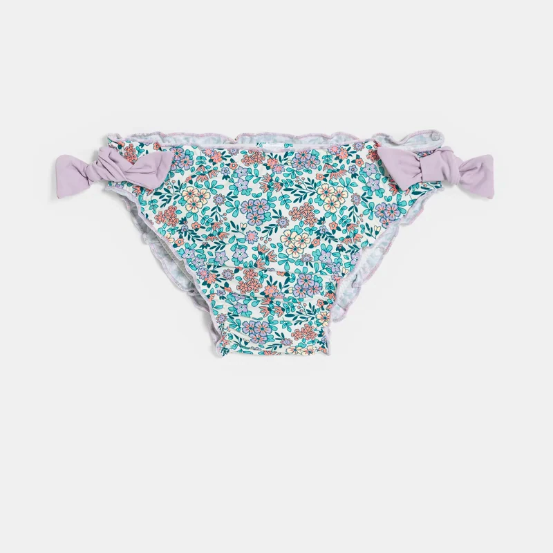 Culotte de bain imprimé fleuri bébé fille Gris ou noir