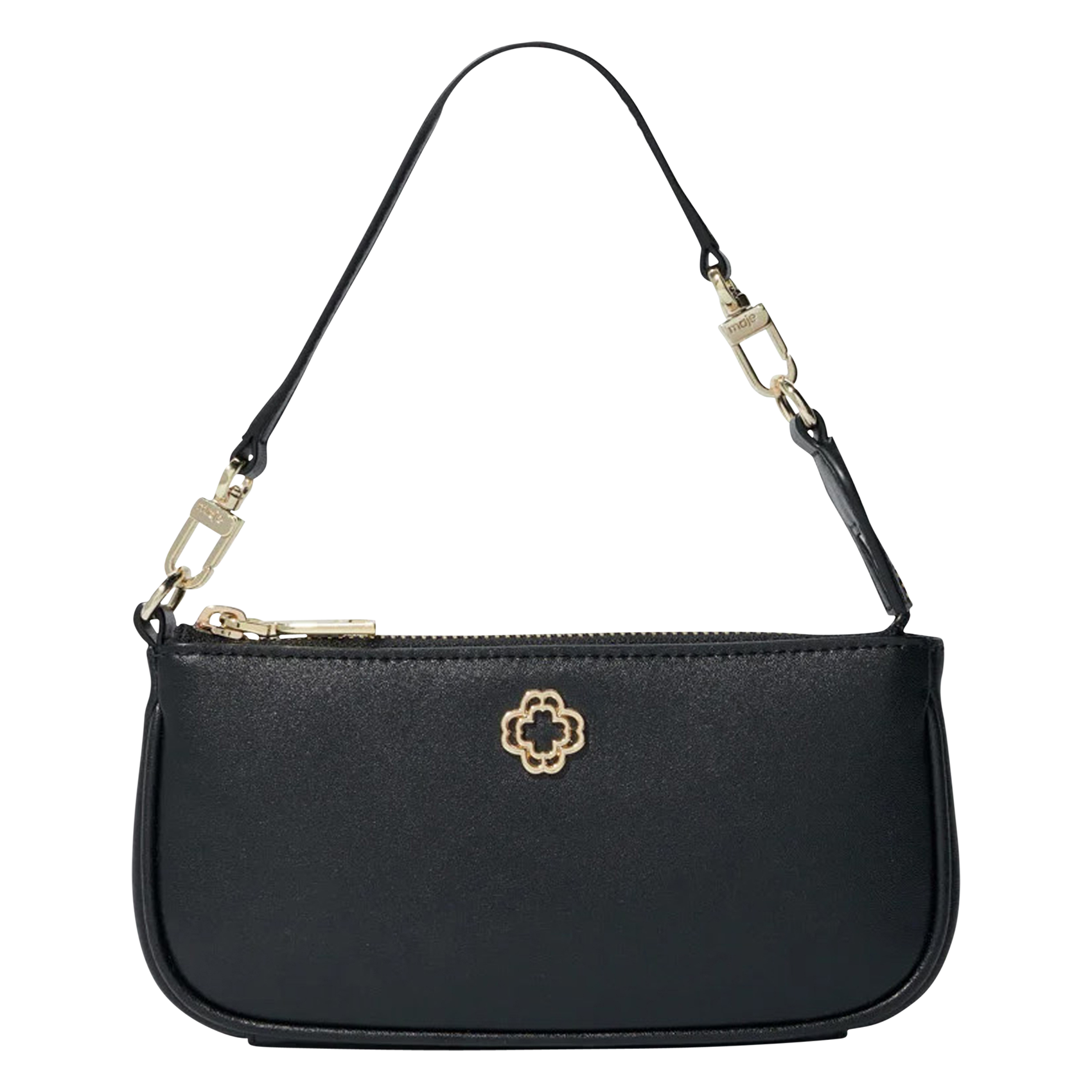 Pochette en cuir lisse | Noir