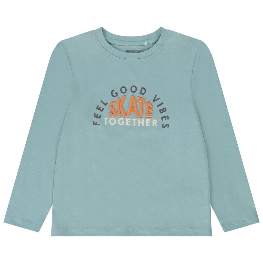T-shirt manches longues avec broderie 3D pour garçon - Vert
