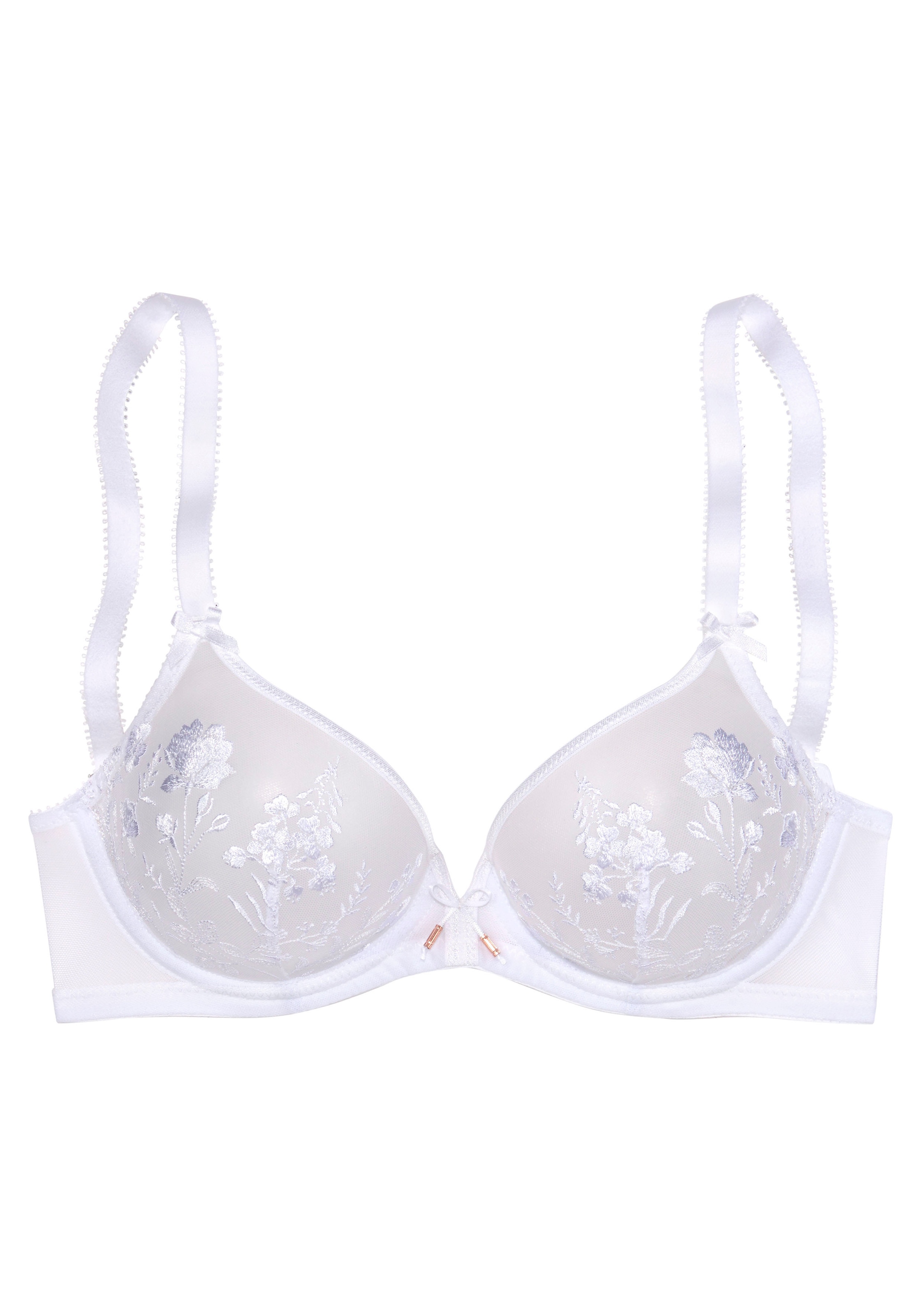 LASCANA Bügel-BH »Maria«, mit Blumen aus edler Stickereispitze, transparente Unterwäsche