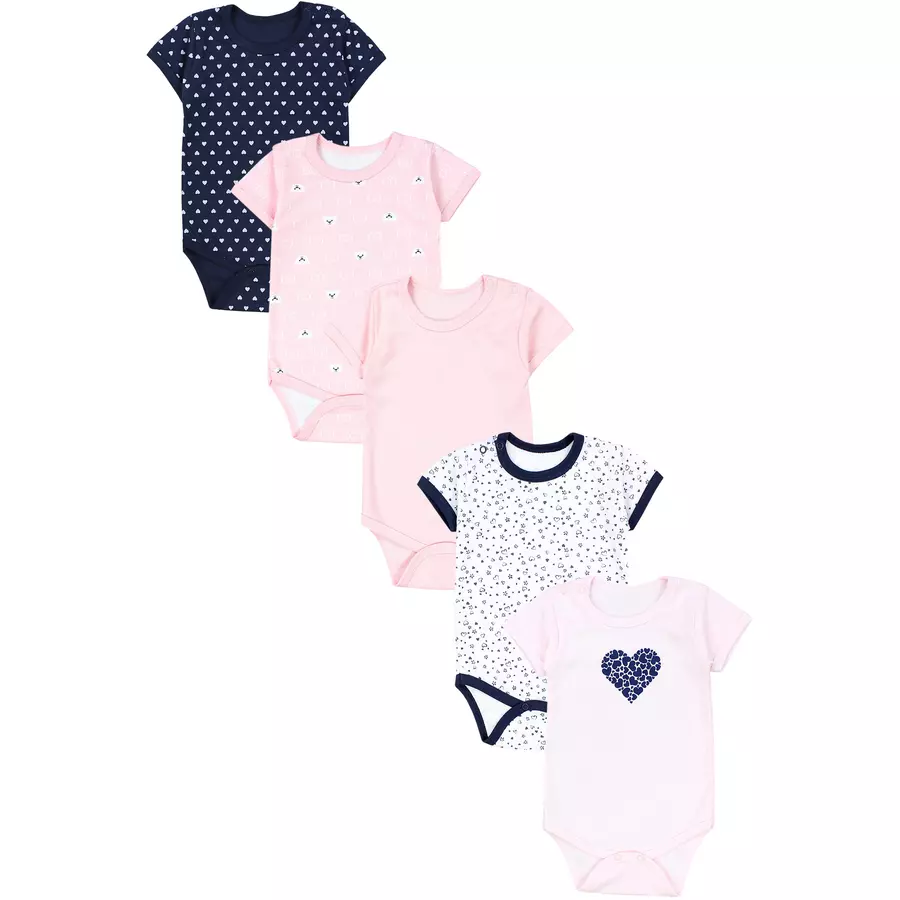 TupTam Mädchen Baby Body Kurzarm 5er Pack rosa Modell 2