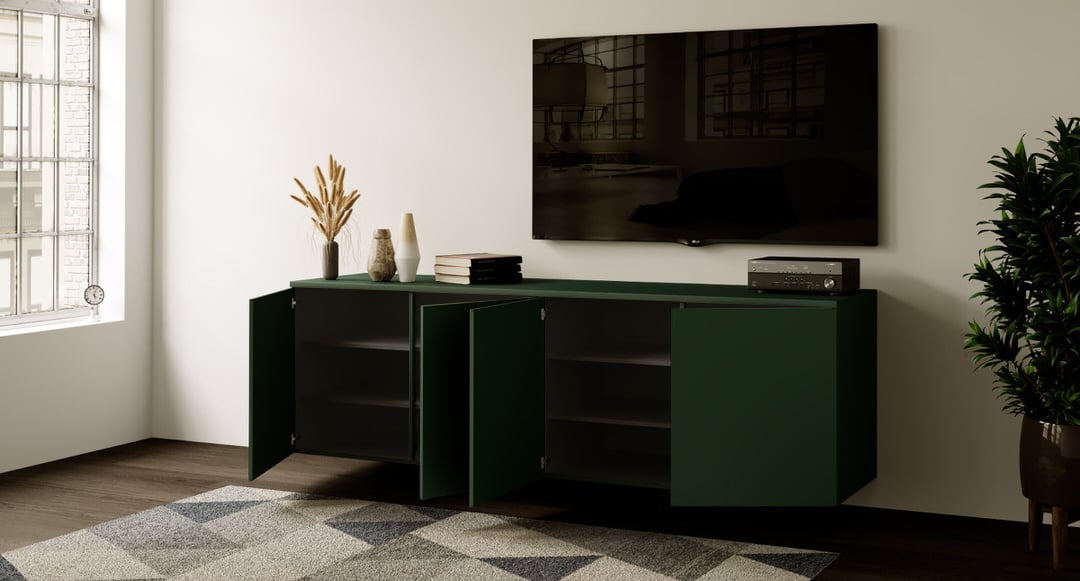 Artego Design Neve Soft Pro 243 cm Zwevend Dressoir Groen