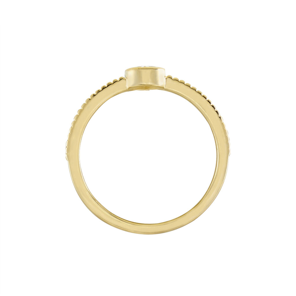 Bague Plaqué Or Lame Oxyde De Zirconium