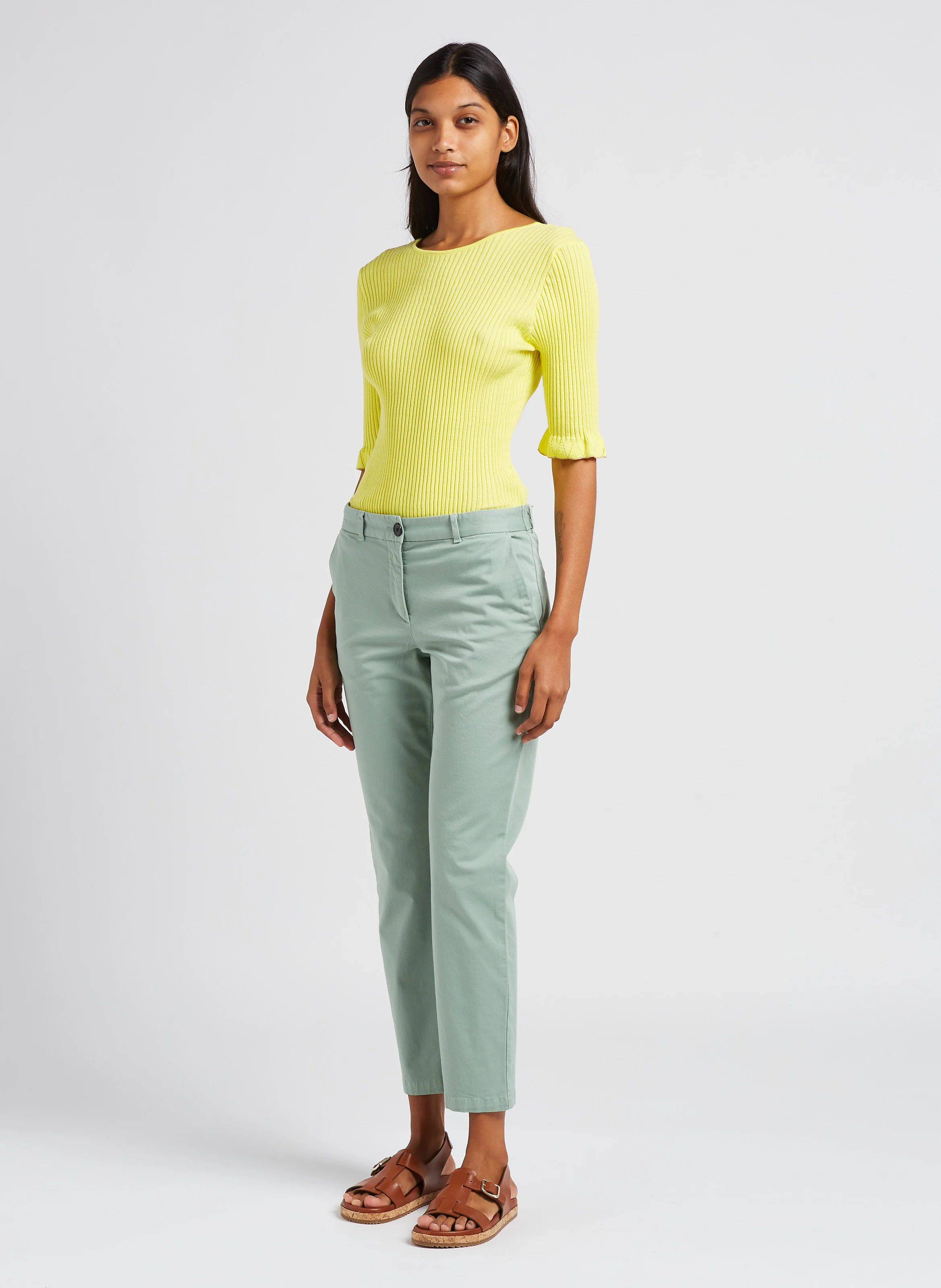 Pull col rond moulant | Vert