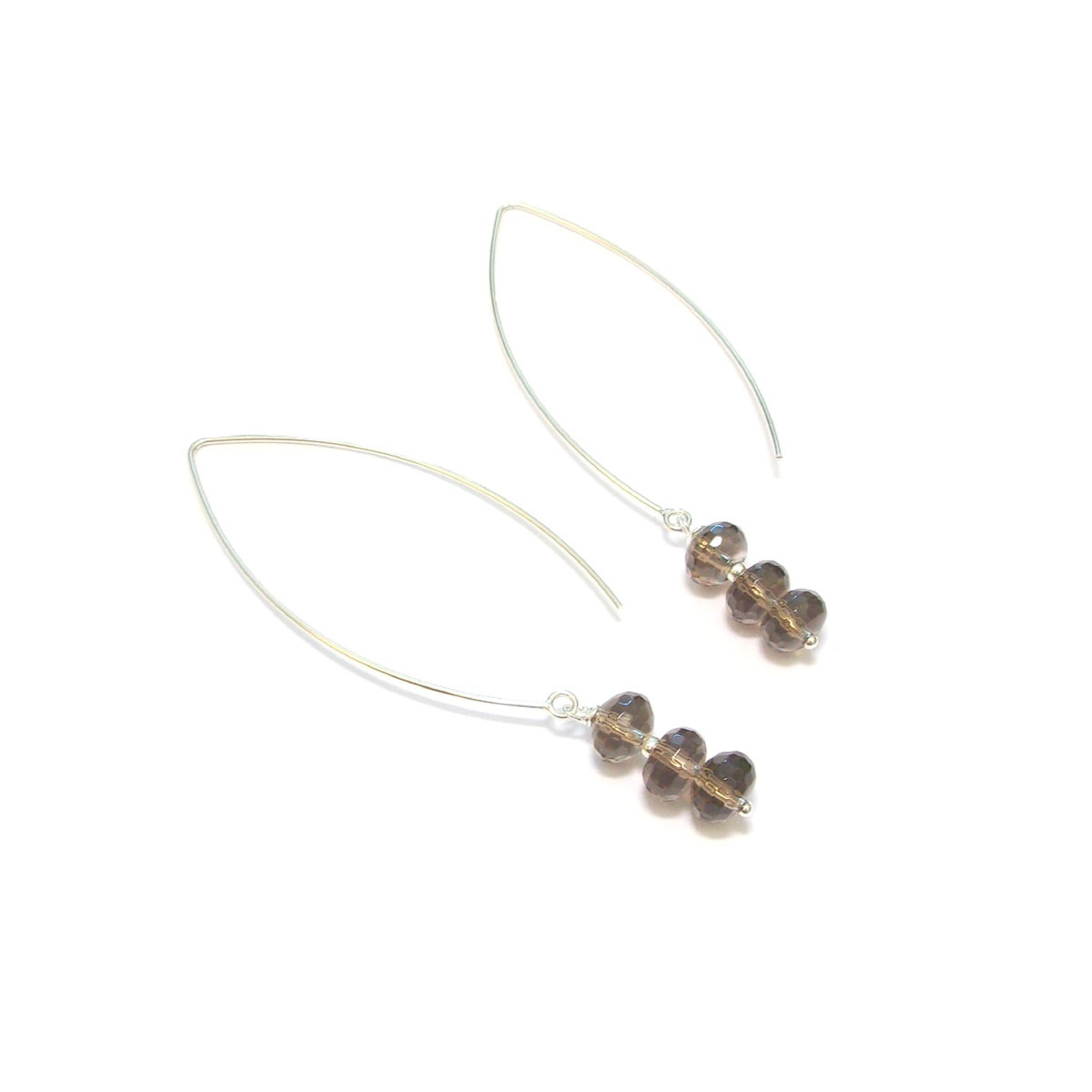 Boucles d'Oreille Quartz Fumé