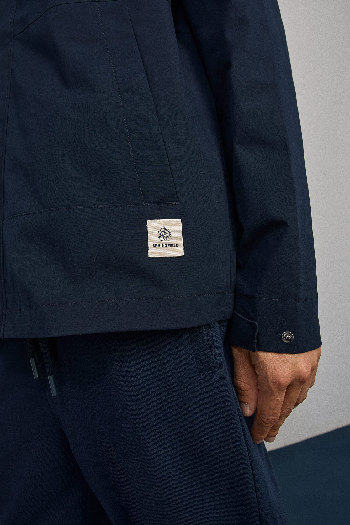 Parka com capuz - azul marinho
