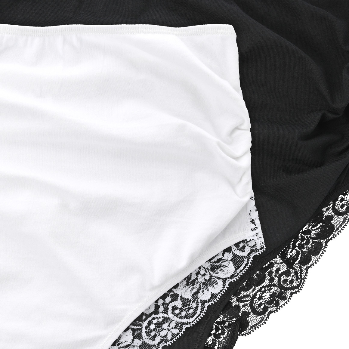 Gina Mama 2 Damen Umstands-Slips mit Spitze weiss / schwarz
