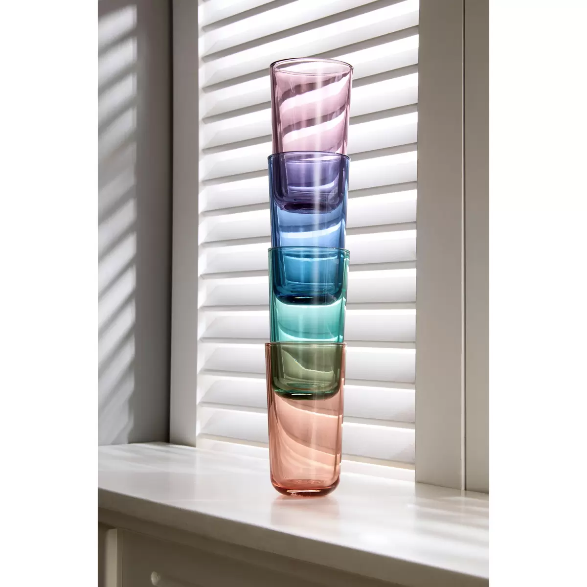 Trinkglas Luca Bessoni grün,orange,pink,taupe