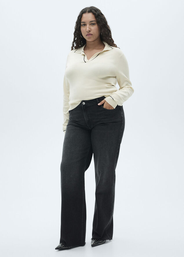 MANGO Danila medium-rise wideleg jeans Open grey