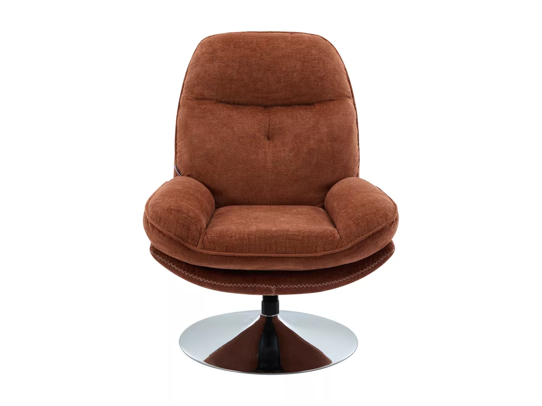 Fauteuil pivotant en tissu texturé terracotta ILMACA