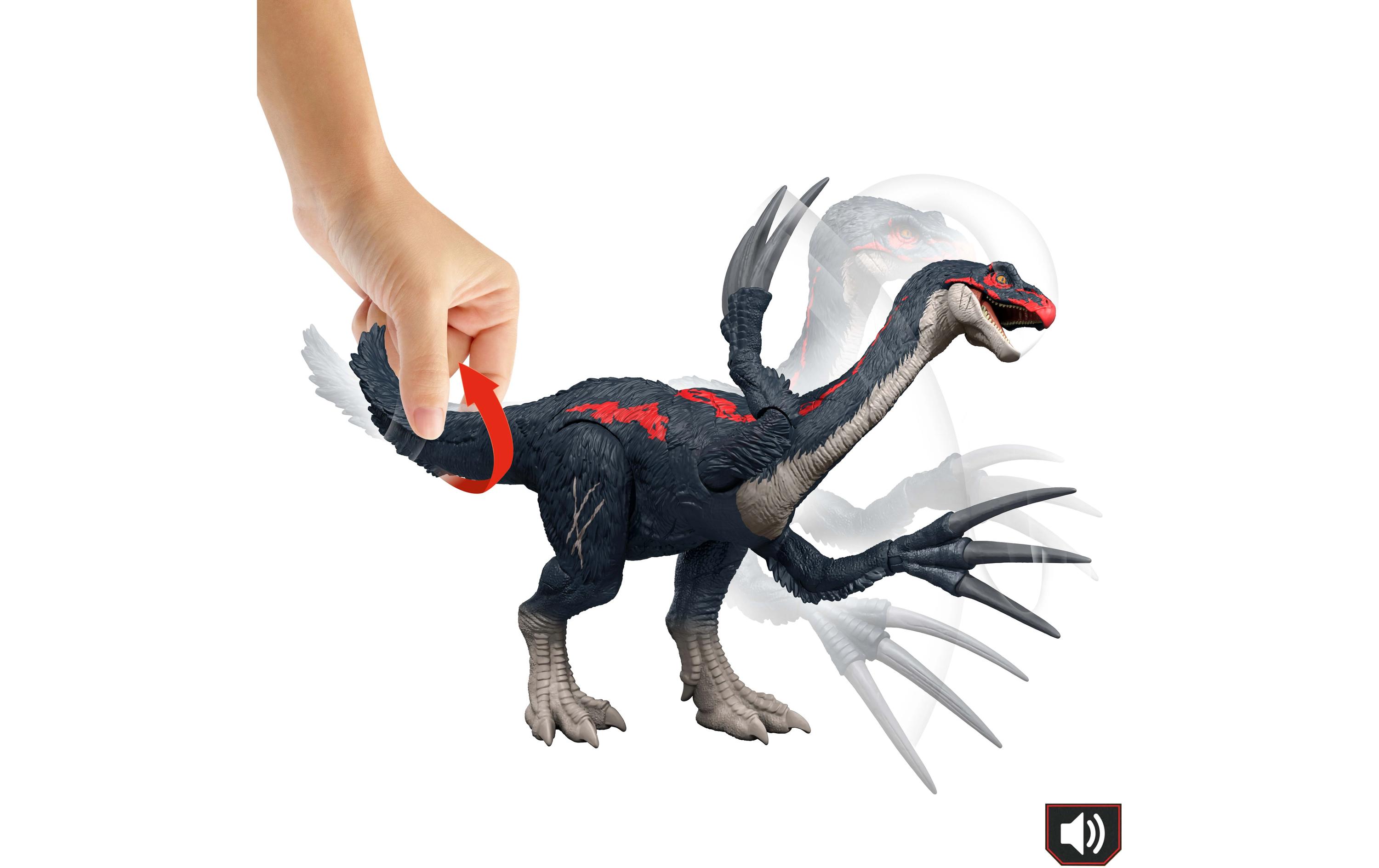 Jurassic World TherizinosaurusDinosaurierfigur mit Angriffsfunktionen und Geräuscheffekten