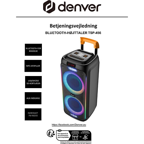 Denver tsp-456 højttaler på hjul