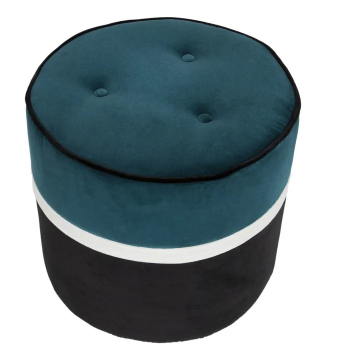 Maison Sarah Lavoine Pouf Léo en velours | Bleu Sarah