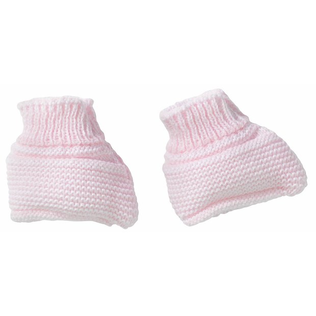 Chaussons maille rose naissance - BEBE9 CREATION