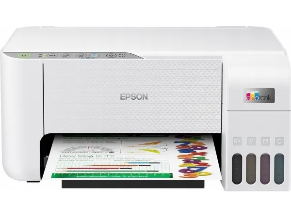 Epson EcoTank L3276 - Multifunktionsprinter - farve - blækprinter - ITS - A4/Legal (medie) - op til 10 spm (udskriver) - 100 ark - USB, Wi-Fi - hvid