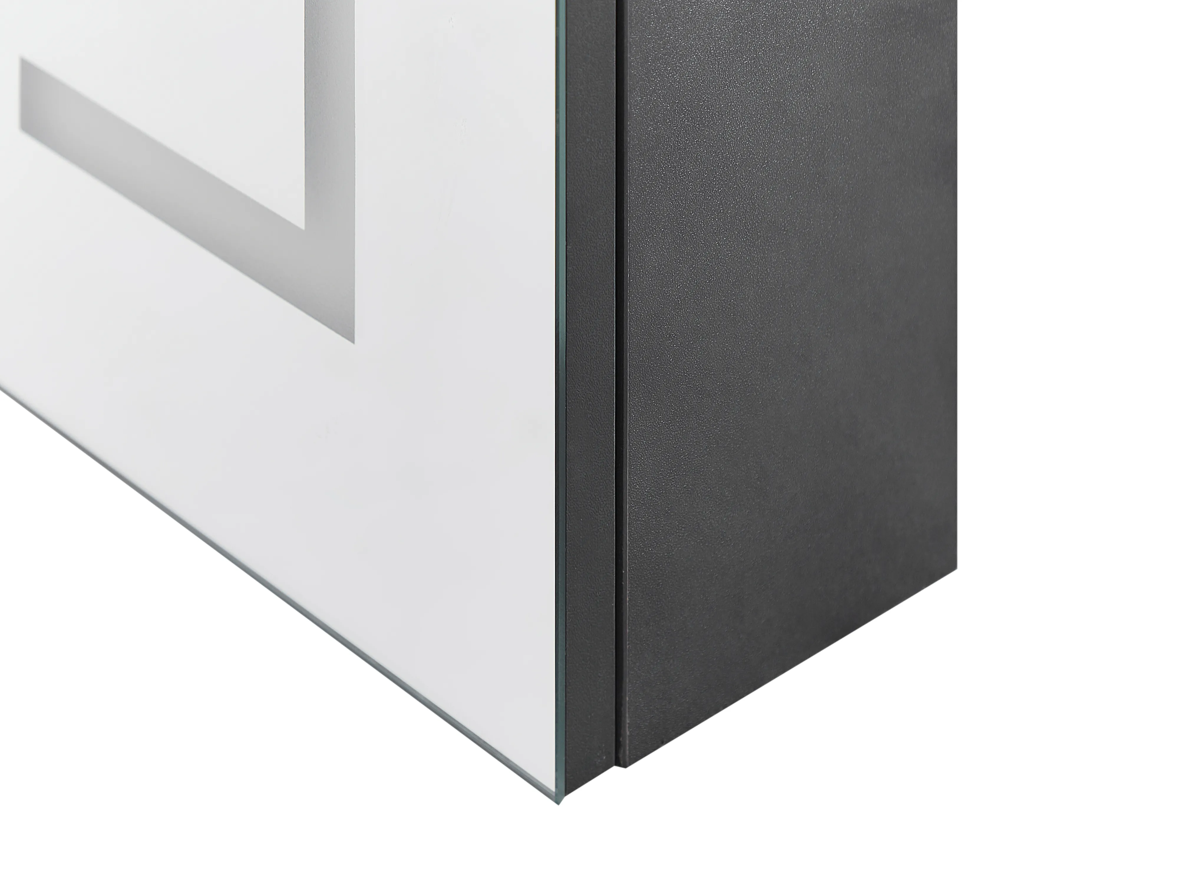 Badkamer wandkast met spiegel LED MAZARREDO 60 cm 60 cm Zwart