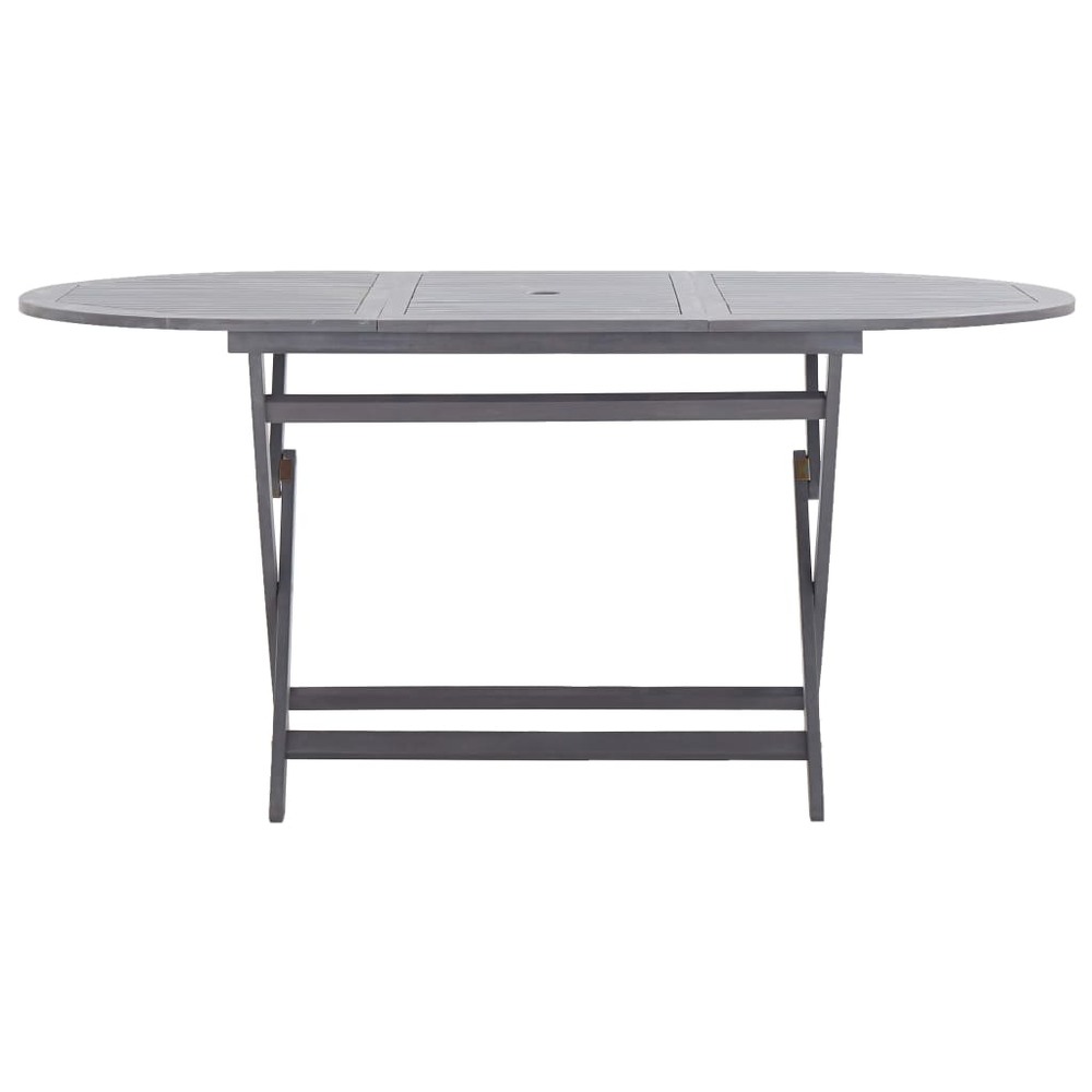 Mobilier à dîner de jardin 7 pièces bois d'acacia massif gris