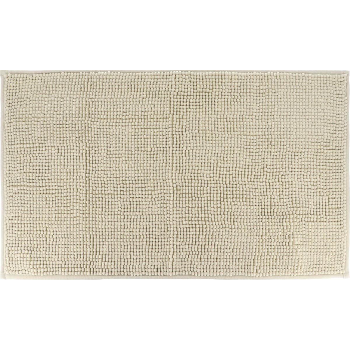 TAPIS MICROFIBRE BOULES UNI 45X75CM BEIGE