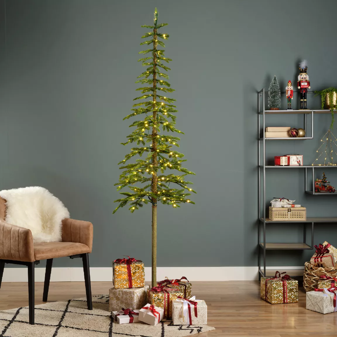 Sapin de Noël artificiel lumineux 200 LED H210 cm Sierra Vert sapin