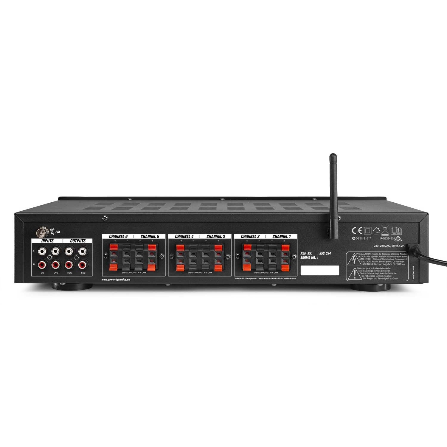 Power Dynamics PV260BT 6-zone versterker 600W