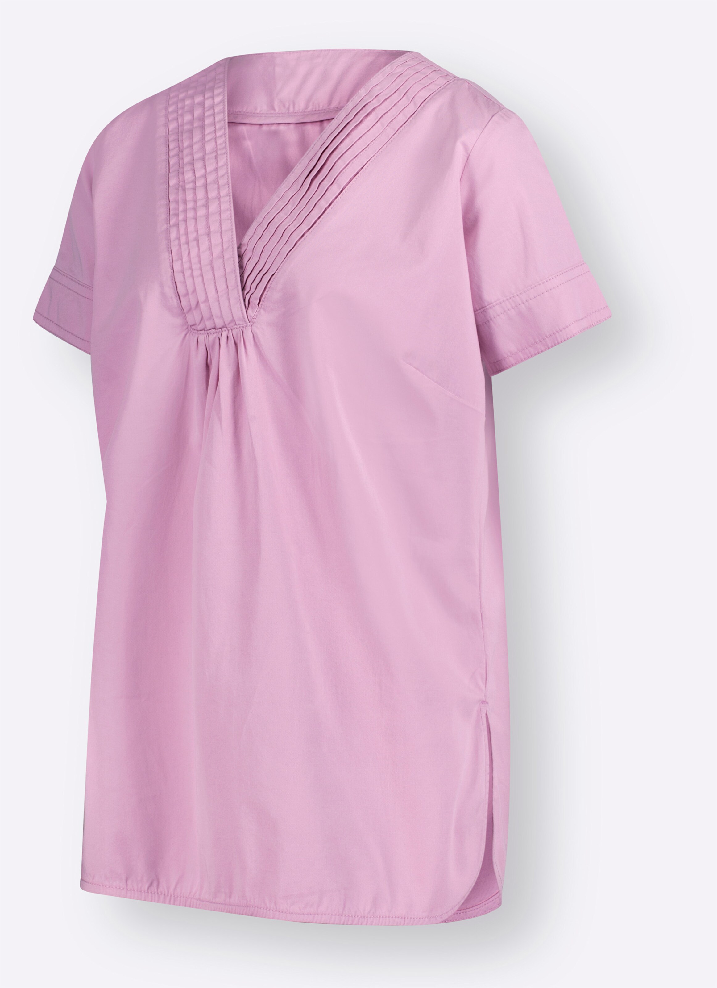 Kurzarmbluse in rosé